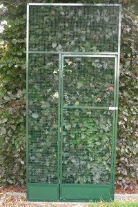 deurpaneel in groen alu met morsrand