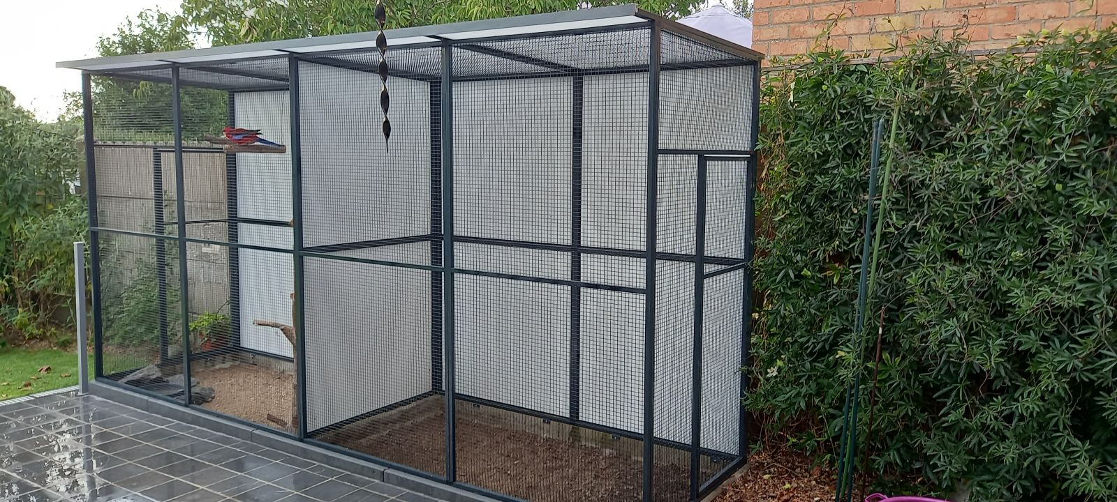 Volière b408xd107xh200cm  antraciet alu