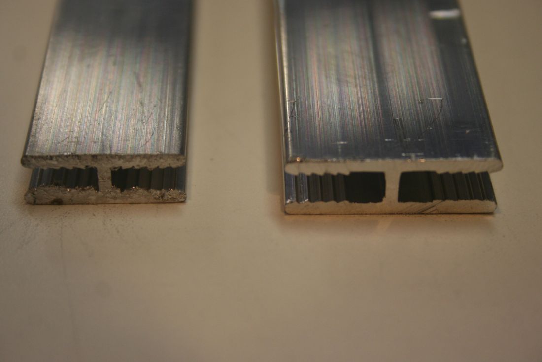 H profiel voor platen van 3 of 4mm H profiel voor platen van 3 of 4mm