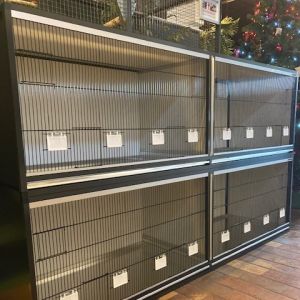 Kooien b210 x d60 x h60,7cm met tussenschot in antraciet alu