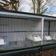 kooi in antraciet en geanodiseerd aluminium B 105,5 x H 40.7 x D 40cm met alu lades en tussenschot