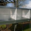 kooi in brut alu B 157  X  H 40,2 X D40 cm met aluminium lades en 2 tussenschotten