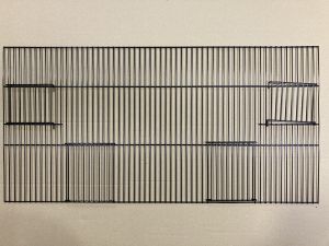 zwarte fronten hoogte 40cm met 2 schuifdeuren en 2 draaideuren