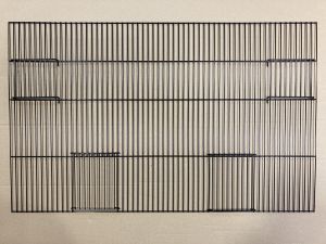 zwarte fronten hoogte 50cm met 2 schuifdeuren en 2 draaideuren